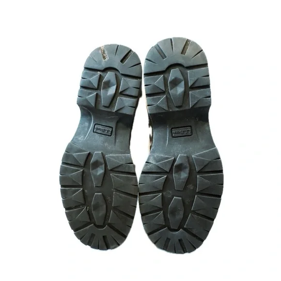 L.L. Bean Vintage Lace Up Shearling Fur Cuff Lace Up Winter Combat Ankle Boots - Picture 4 of 4